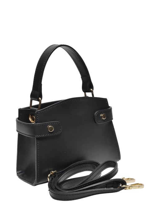 Anna Luchini Zwart Rundleer Tas - Image 2