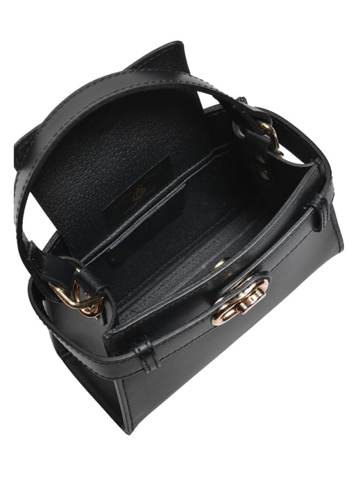 Anna Luchini Zwart Rundleer Tas - Image 4