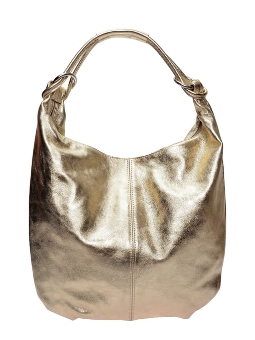 Anna Luchini Goud Rundleer Tas - Image 1