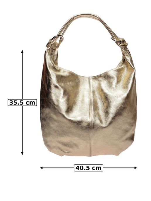 Anna Luchini Goud Rundleer Tas - Image 6