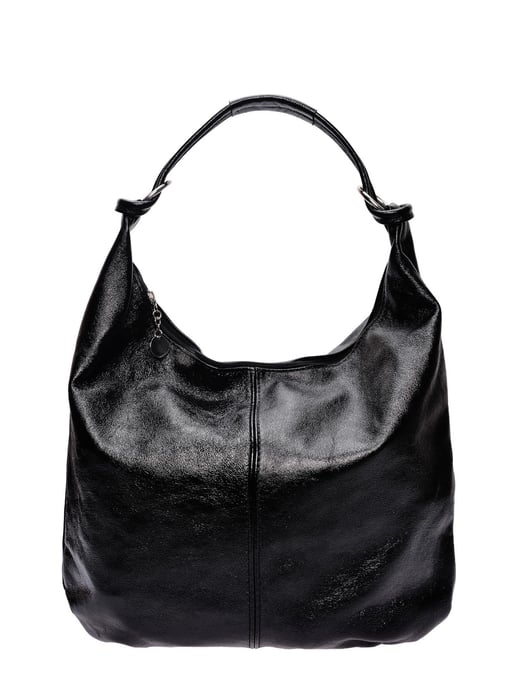 Anna Luchini Zwart Rundleer Tas - Image 1