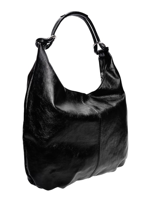 Anna Luchini Zwart Rundleer Tas - Image 2