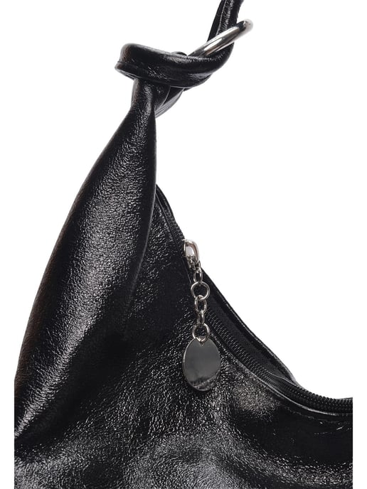 Anna Luchini Zwart Rundleer Tas - Image 3