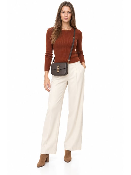 Anna Luchini Bordeauxrood Rundleer Tas - Image 6