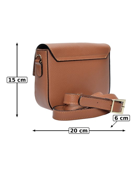Anna Luchini Brown Rundleer Tas - Image 5