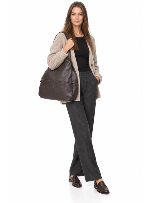 Anna Luchini Bordeauxrood Rundleer Tas - Image 6