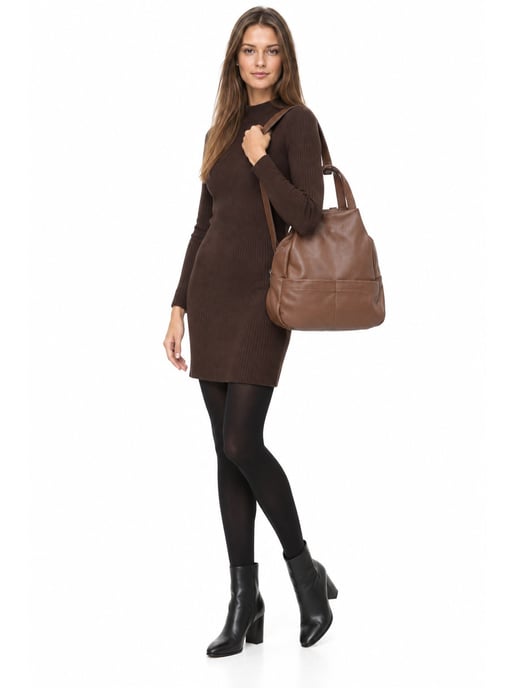 Anna Luchini Bordeauxrood Rundleer Tas - Image 6