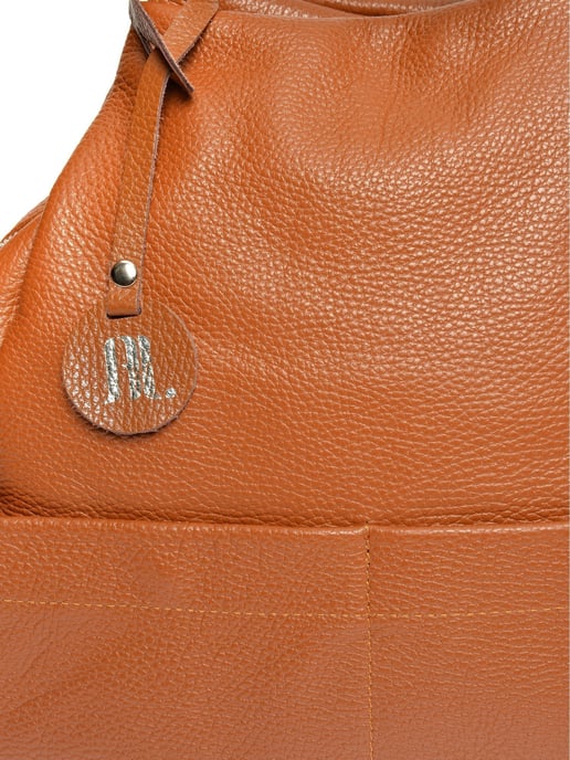 Anna Luchini Brown Rundleer Tas - Image 3