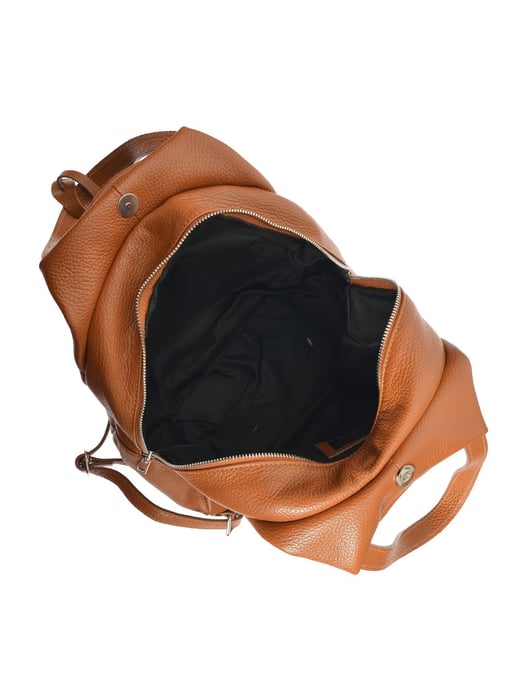Anna Luchini Brown Rundleer Tas - Image 4