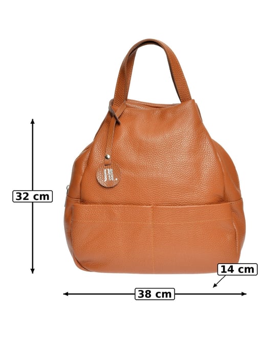 Anna Luchini Brown Rundleer Tas - Image 6