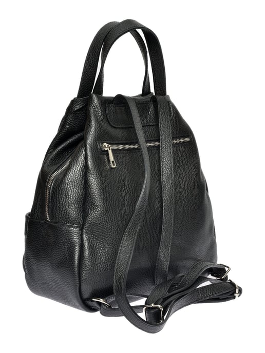 Anna Luchini Zwart Rundleer Tas - Image 2