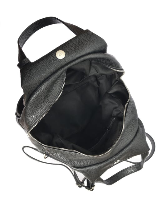 Anna Luchini Zwart Rundleer Tas - Image 4
