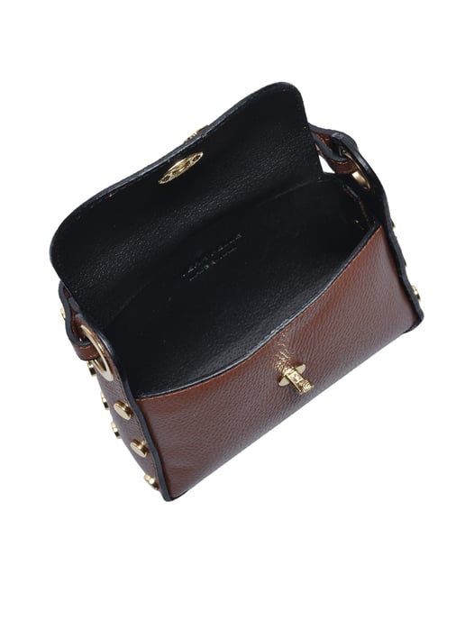 Anna Luchini Bordeauxrood Rundleer Tas - Image 4