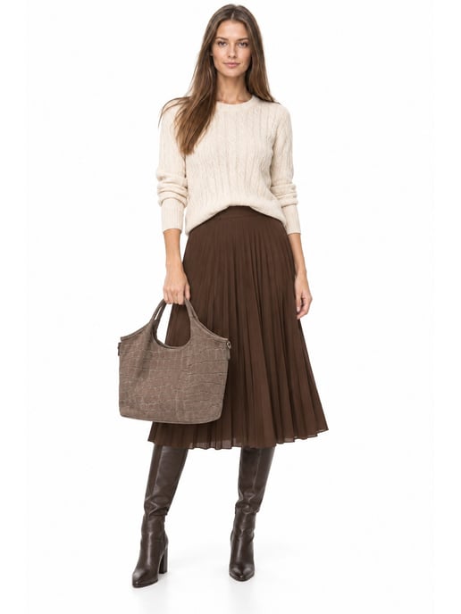 Anna Luchini Beige Rundleer Tas - Image 6