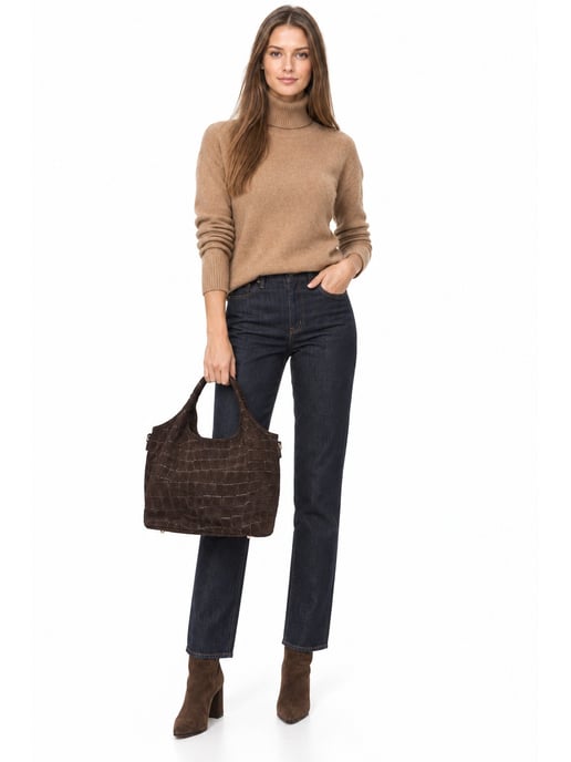 Anna Luchini Bordeauxrood Rundleer Tas - Image 6