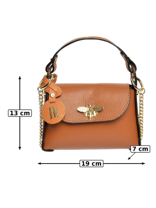 Anna Luchini Brown Rundleer Tas - Image 6