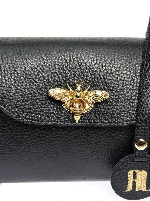 Anna Luchini Zwart Rundleer Tas - Image 3