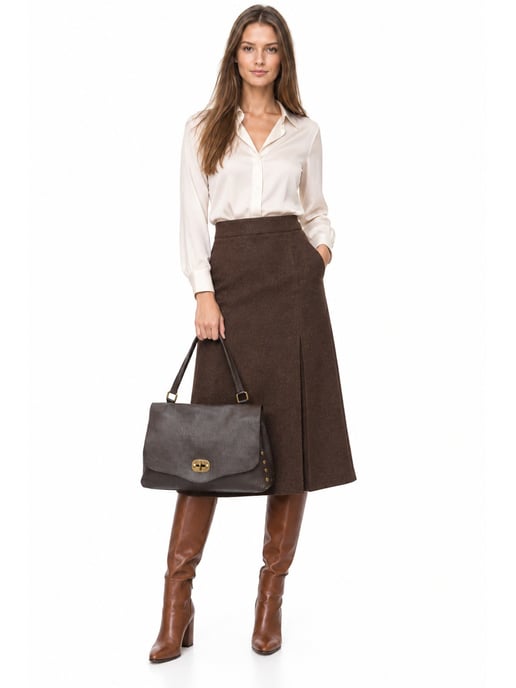 Anna Luchini Bordeauxrood Rundleer Tas - Image 4