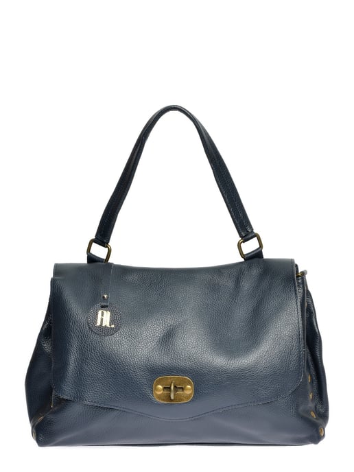 Anna Luchini Blauw Rundleer Tas - Image 1