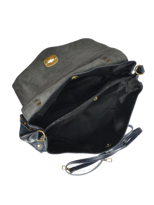 Anna Luchini Blauw Rundleer Tas - Image 4
