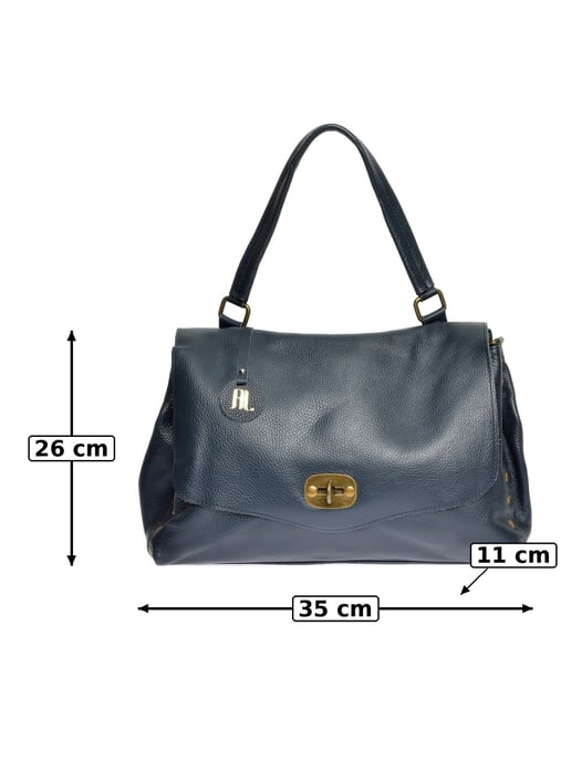 Anna Luchini Blauw Rundleer Tas - Image 6
