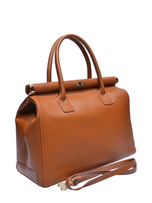 Anna Luchini Brown Rundleer Tas - Image 2