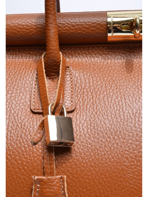 Anna Luchini Brown Rundleer Tas - Image 3