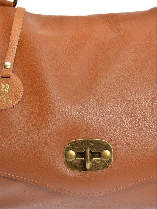 Anna Luchini Brown Rundleer Tas - Image 3