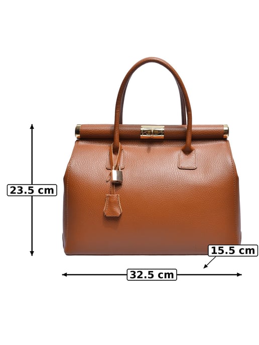 Anna Luchini Brown Rundleer Tas - Image 5
