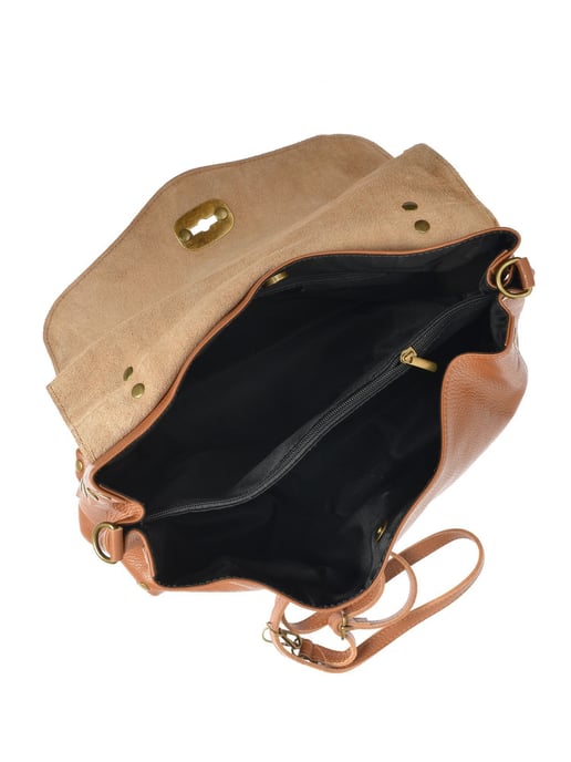Anna Luchini Brown Rundleer Tas - Image 4