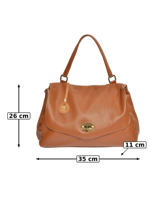 Anna Luchini Brown Rundleer Tas - Image 6