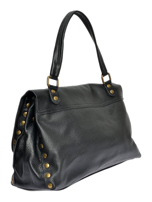 Anna Luchini Zwart Rundleer Tas - Image 2