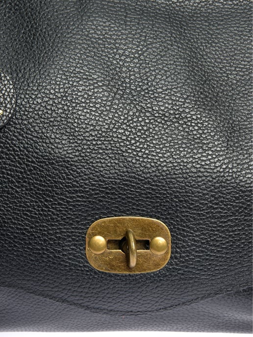 Anna Luchini Zwart Rundleer Tas - Image 3