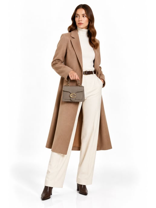 Roberta M Beige Rundleer Tas - Image 6