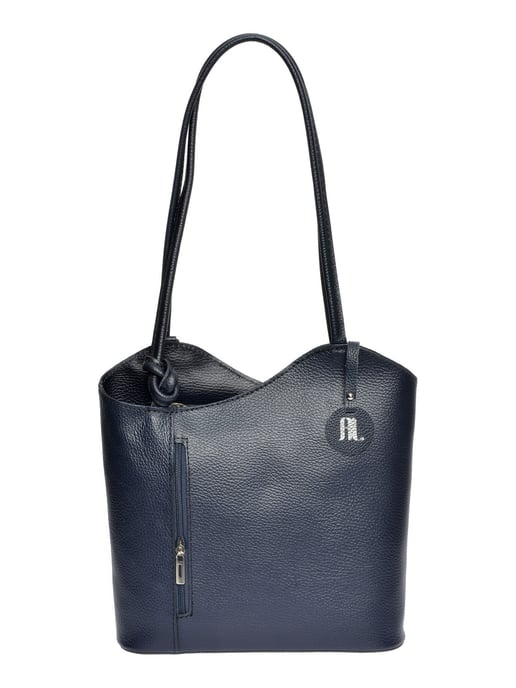 Anna Luchini Blauw Rundleer Tas - Image 1