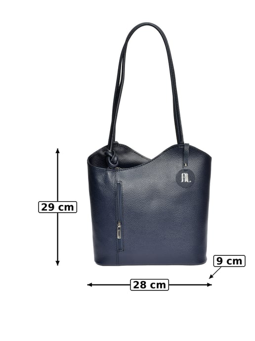 Anna Luchini Blauw Rundleer Tas - Image 6