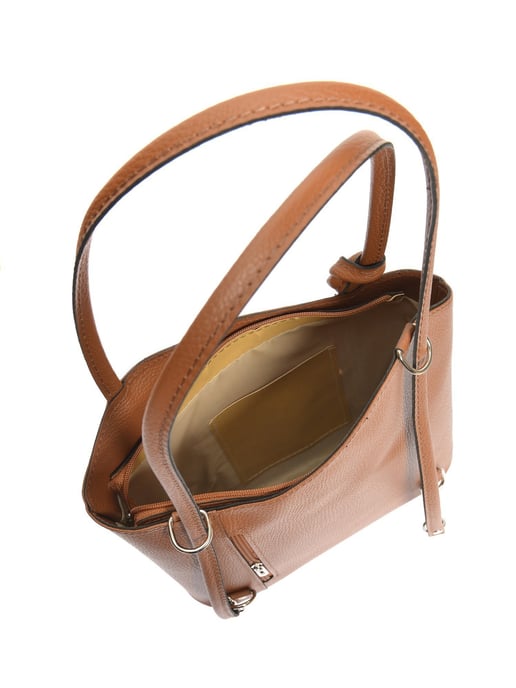 Anna Luchini Brown Rundleer Tas - Image 4