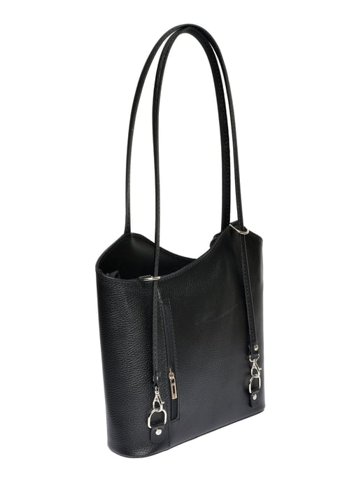 Anna Luchini Zwart Rundleer Tas - Image 2