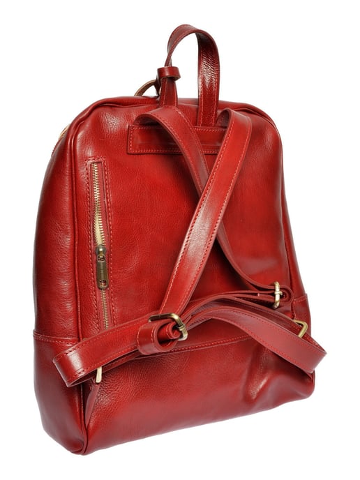 Anna Luchini Rood Rundleer Tas - Image 2
