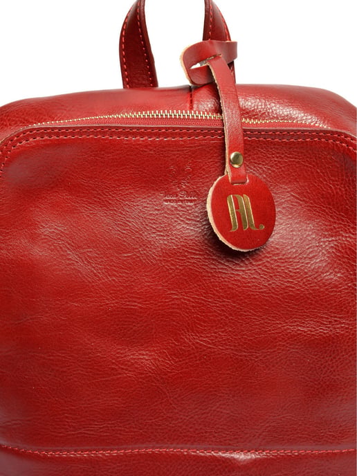 Anna Luchini Rood Rundleer Tas - Image 3