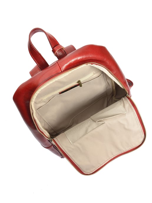 Anna Luchini Rood Rundleer Tas - Image 4