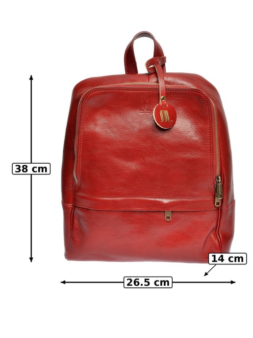 Anna Luchini Rood Rundleer Tas - Image 6