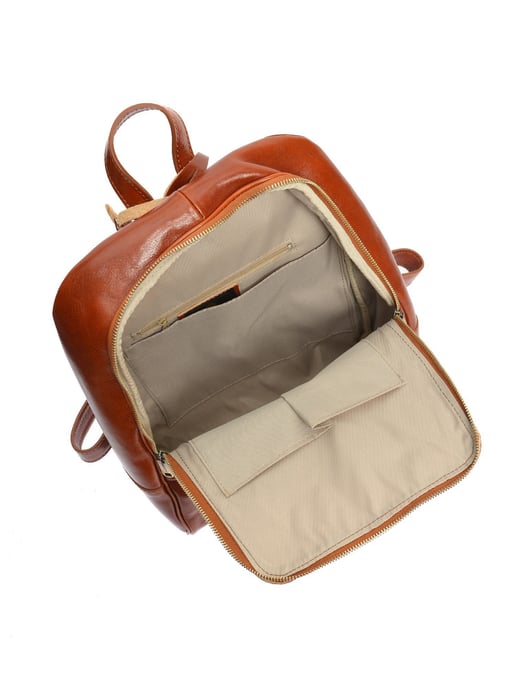 Anna Luchini Brown Rundleer Tas - Image 3