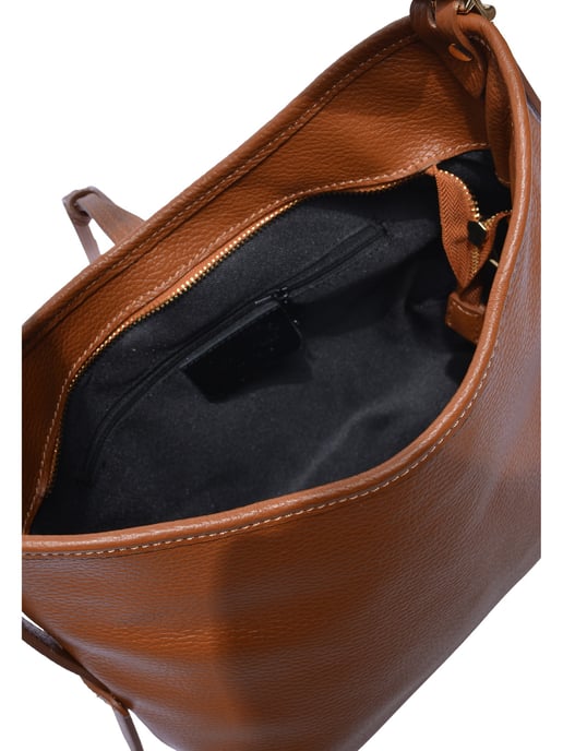Anna Luchini Brown Rundleer Tas - Image 4