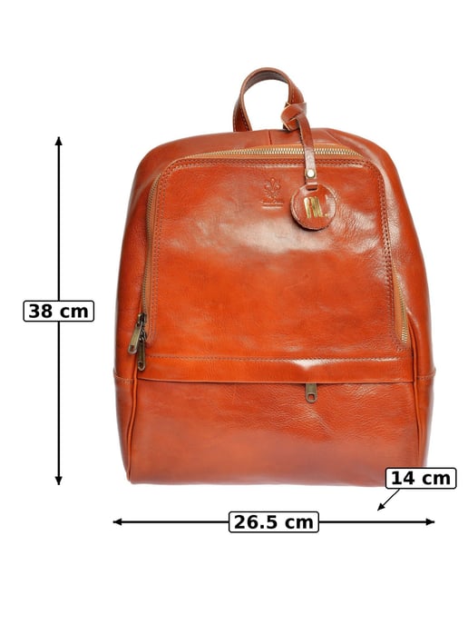 Anna Luchini Brown Rundleer Tas - Image 5