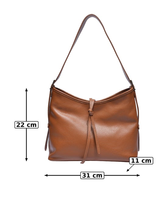 Anna Luchini Brown Rundleer Tas - Image 5