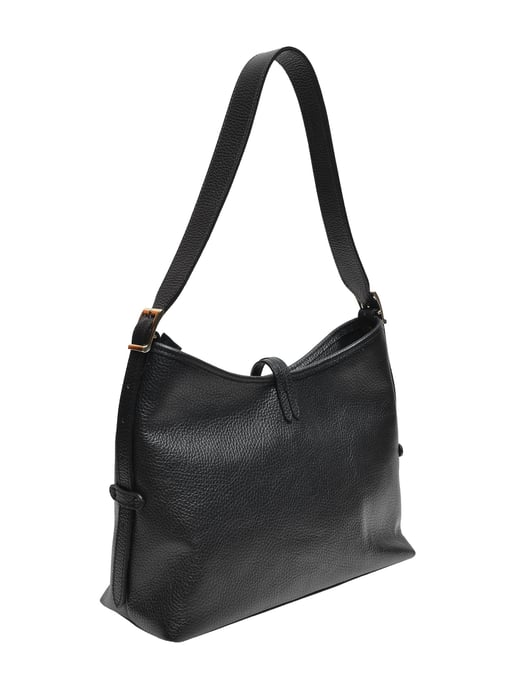 Anna Luchini Zwart Rundleer Tas - Image 2