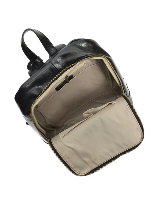Anna Luchini Zwart Rundleer Tas - Image 4