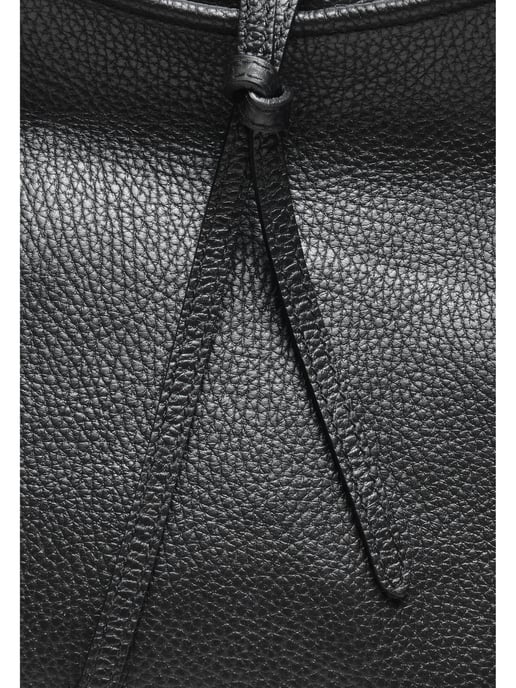 Anna Luchini Zwart Rundleer Tas - Image 3