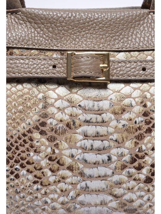 Isabella Rhea Beige Rundleer Tas - Image 3